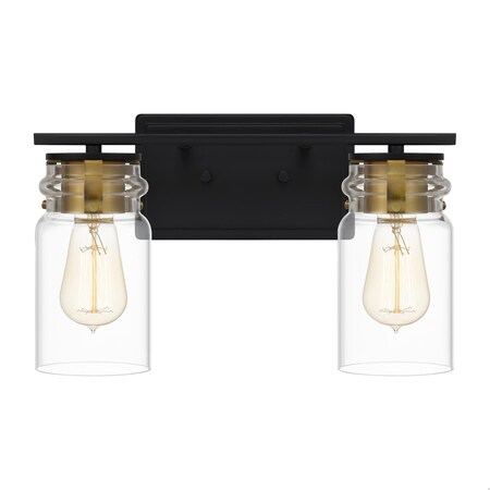 Quoizel Keesey 2-Light Matte Black Vanity Light KEE8614MBK